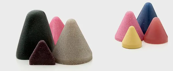 Plastic cone finishing media in several colours