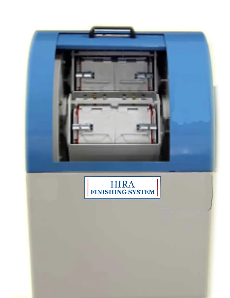 AT-CM-DB detachable barrel centrifugal finishing machine with blue hood